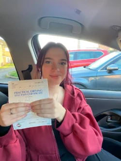 After feeling unconfident with a previous instructor, I went to Mike for help. From the beginning, Mike found confidence in me that I didn’t know I had. His calm demeanour and brilliant teaching skills reassured me and that I could to do it — and he was right! I managed to pass my test with 0 minors!!
all thanks to Mike and his support!